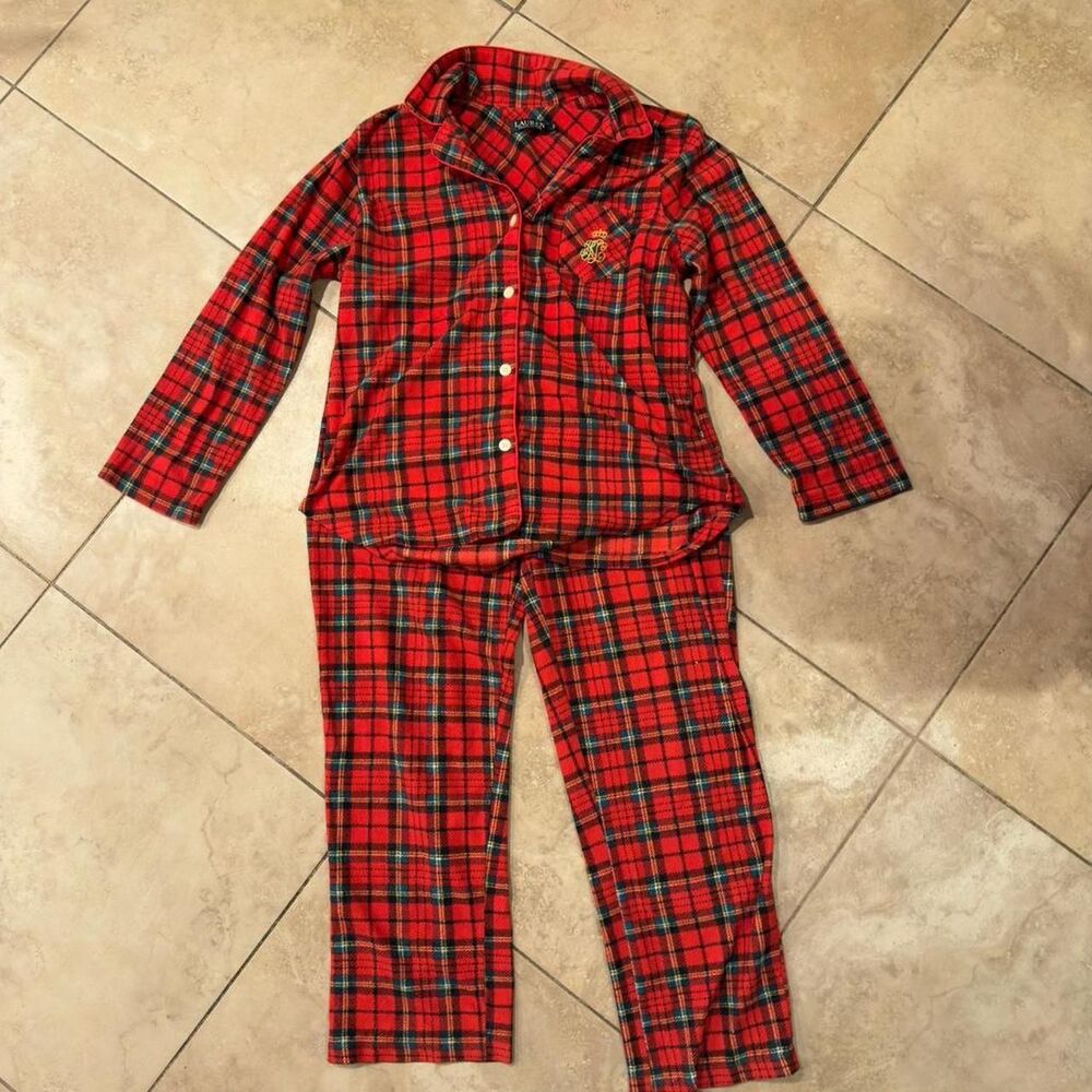Vintage Ralph Lauren Red Plaid Flannel Pajama Set – Women’s Large - Picture 8 of 8